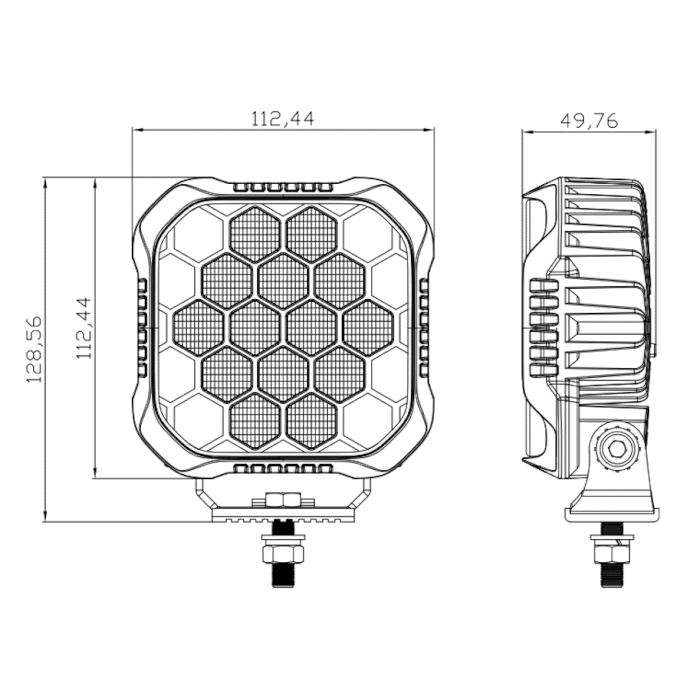 картинка Фара светодиодная дальнего света РИФ 90W 112x112x50 мм от магазина  4x4 риф шоп