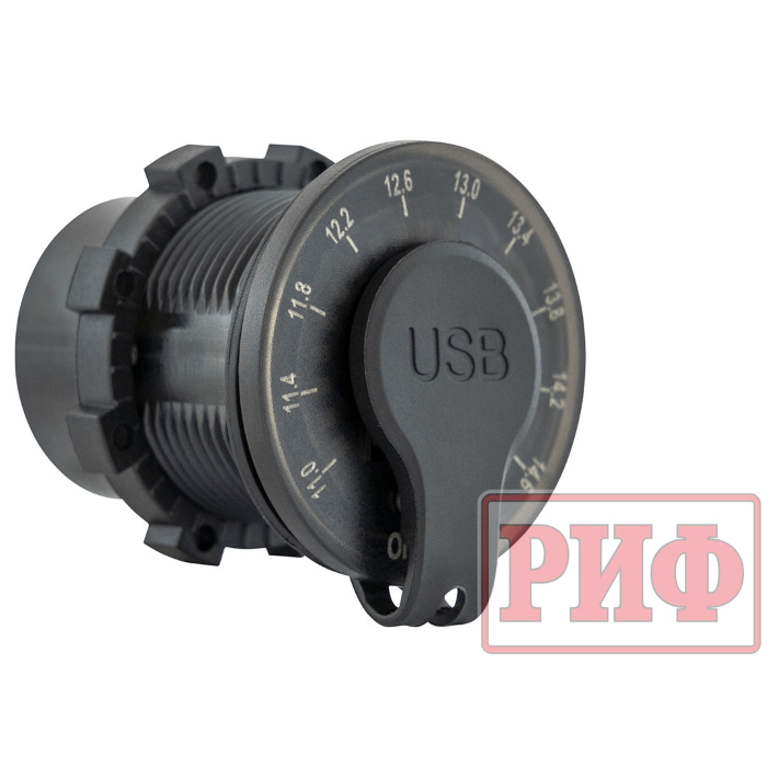 картинка Розетка USB 2 QC 3.0 с вольтметром от магазина  4x4 риф шоп