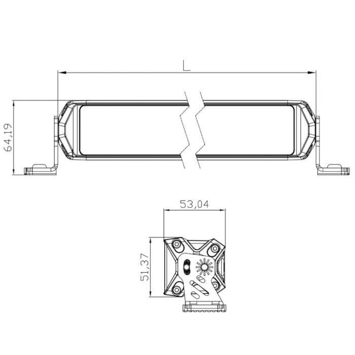 картинка Фара светодиодная дальнего света РИФ 80W 564 мм от магазина  4x4 риф шоп