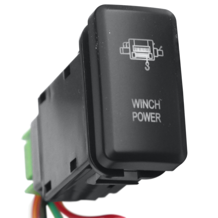картинка Кнопка ВКЛ/ВЫКЛ Toyota 40x20 мм Winch Power (белая подсветка) от магазина  4x4 риф шоп