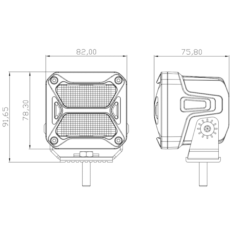 картинка Фара светодиодная водительского света РИФ 20W 82x78x76 мм от магазина  4x4 риф шоп