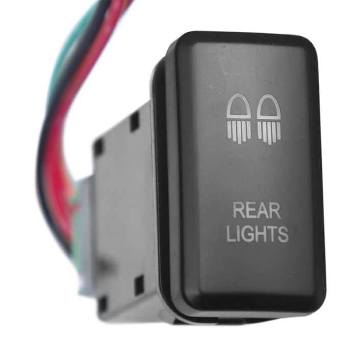 картинка Кнопка ВКЛ/ВЫКЛ Toyota 40x20 мм Rear Lights (белая подсветка) от магазина  4x4 риф шоп