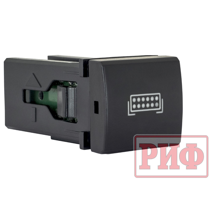 картинка Кнопка ВКЛ/ВЫКЛ Toyota 22x22 мм Front Lights (синяя подсветка) от магазина  4x4 риф шоп