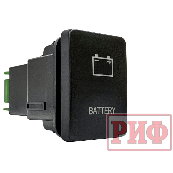 картинка Кнопка ВКЛ/ВЫКЛ Toyota 32x22 мм Battery (белая подсветка) от магазина  4x4 риф шоп